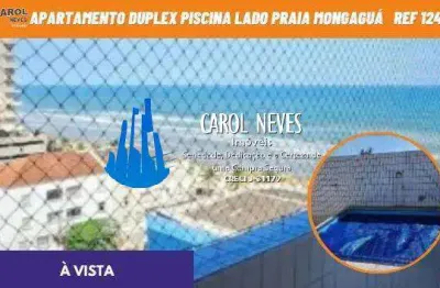Apartamento duplex 2 dormitorios piscina lado praia a vista mongagua
