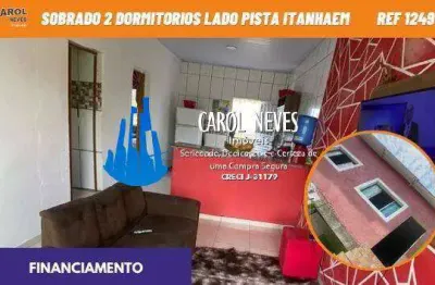 Sobrado 2 dormitorios lado pista financiamento itanhaem