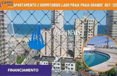 Apartamento 2 dormitoriod 1 suite lado praia financiamento praia grande