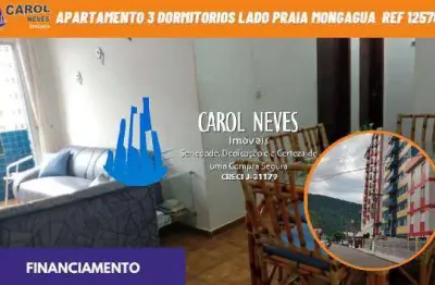 Apartamento 3 dormitorios lado praia financiamento mongagua