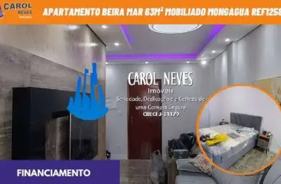Apartamento beira mar 63m² mobiliado financiamento mongagua