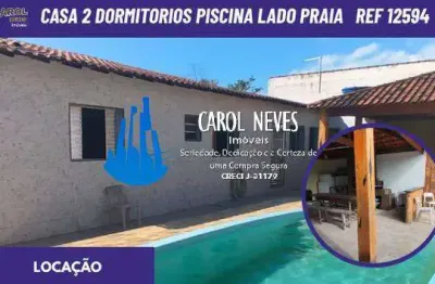 Casa locacao 2 dormitorios piscina lado praia itanhaem