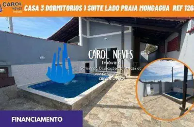 Casa nova 3 dormitorios 1 suite lado praia financiamento mongagua