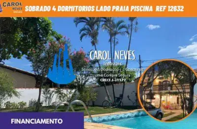 Sobrado 4 dormitorios lado praia piscina financiamento itanhaem