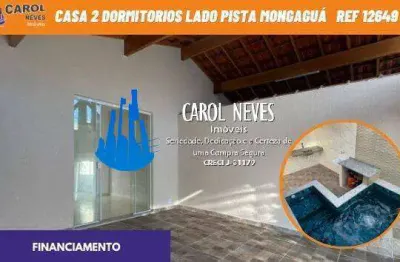 Casa 2 dormitorios piscina lado pista financiamento mongaguá