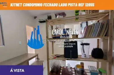 Kitnet condominio fechado lado pista a vista mongagua