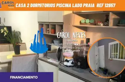 Casa 2 dormitorios piscina lado praia financiamento itanhaem
