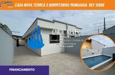 Casa nova terrea lado pista 2 dormitorios piscina financiamento mongagua