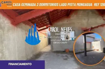 Casa 2 dormitorios piscina 1 suite lado pista financiamento mongagua