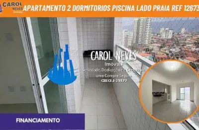 Apartamento 2 dormitorios piscina lado praia financiamento praia grande