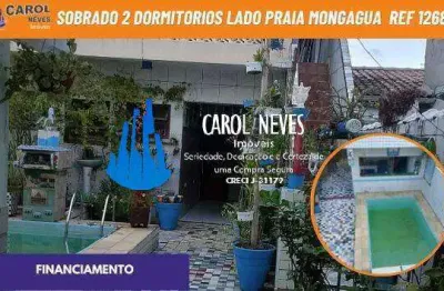Sobrado 2 dormitorios piscina lado praia financiamento mongagua