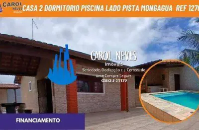 Casa 2 dormitórios piscina lado pista parcelamento direto mongaguá