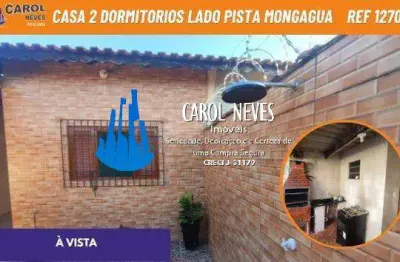 Casa terrea 2 dormitorios churrasqueira lado pista a vista mongagua