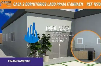 Casa 2 dormitorios 1 suite lado praia financiamento itanhaem