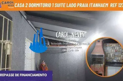 Casa 2 dormitorios 1 suite lado praia repasse financiamento mongagua