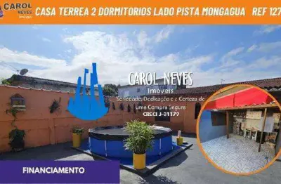 Casa 2 dormitorios churrasqueira lado pista financiamento mongagua
