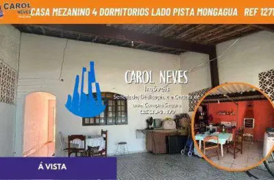 Casa mezanino 4 dormitorios edicula lado pista a vista mongagua
