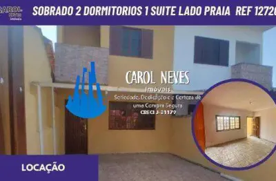 Sobrado 2 dormitorios 1 suite lado praia locação itanhaém