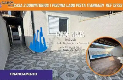 Casa 2 dormitorios 1 suite piscina lado praia financiamento itanhaem