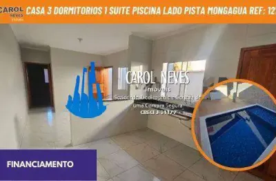 Casa 3 dormitorios 1 suite piscina lado pista financiamento mongagua