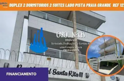 Duplex 2 dormitorios 2 suites financiamento bancario praia grande