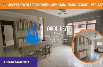 Apartamento 1 dormitorio lado praia financiamento praia grande