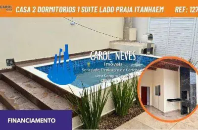 Casa 2 dormitorios 1 suite lado praia financiamento itanhaem