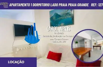Apartamento 1 dormitorio churrasqueira lado praia locacao praia grande