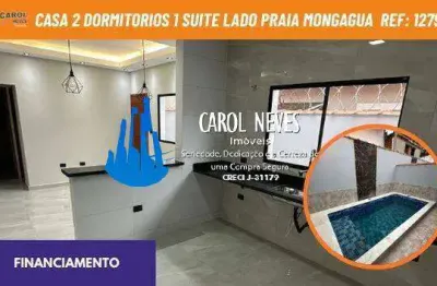 Casa 2 dormitorios 1 suite lado praia financiamento mongagua