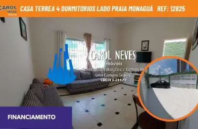 Casa terrea 4 dormitorios lado praia financiamento mongagua