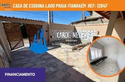 Casa de esquina 2 dormitorios piscina lado praia financiamento itanhaem