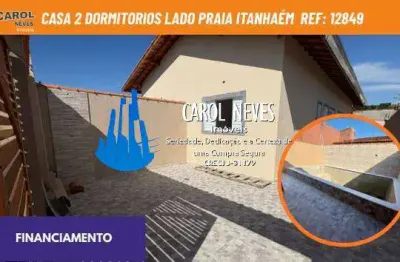 Casa 2 dormitorios lado praia piscina financiamento itanhaem
