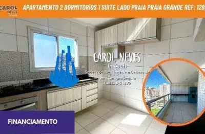Apartamento 2 dormitorios 1 suite lado praia financiamento praia grande