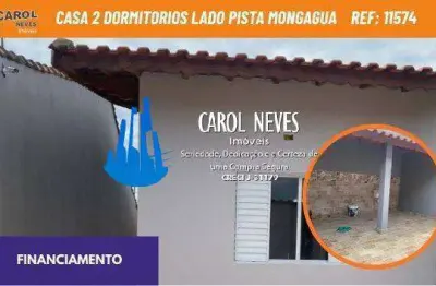 Casa 2 dormitorios lado pista financiamento bancario mongagua