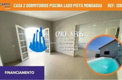 Casa 2 dormitorios piscina lado pista financiamento mongagua