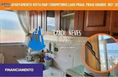 Apartamento vista mar 1 dormitorio lado praia financiamento praia grande