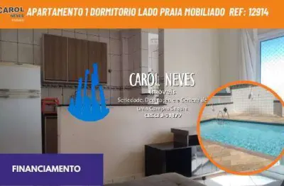 Apartamento 1 dormitorio lado praia mobiliado praia grande
