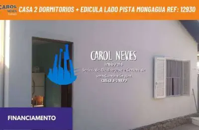 Casa 2 dormitorios + edicula lado pista financiamento mongagua