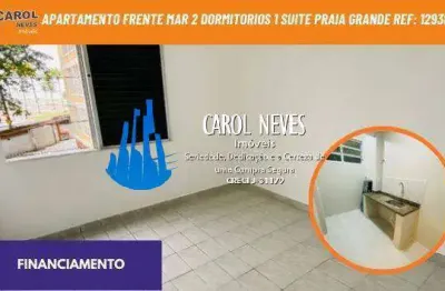 Apartamento frente mar 2 dormitorios 1 suite financiamento praia grande