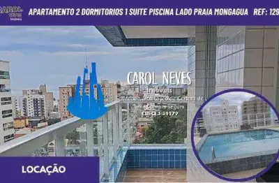Apartamento 2 dormitorios 1 suite piscina lado praia locacao mongagua