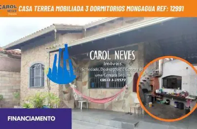 Casa terrea mobiliada 3 dormitorios lado pista financiamento mongagua