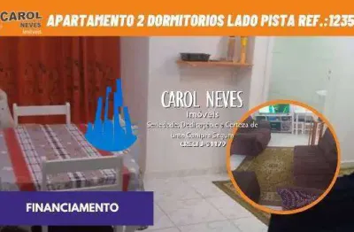Apartamento 2 dormitorios lado pista financiamento itanhaem