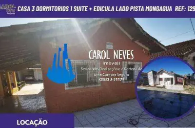Casa 2 dormitorios 1 suite + edicula lado pista locacao mongagua