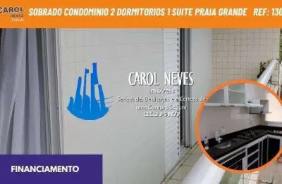 Sobrado condominio 2 dormitorios 1 suite financiamento praia grande