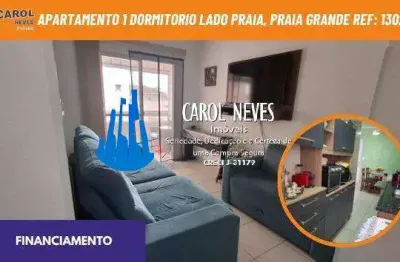 Apartamento 1 dormitorio lado praia financiamento praia grande
