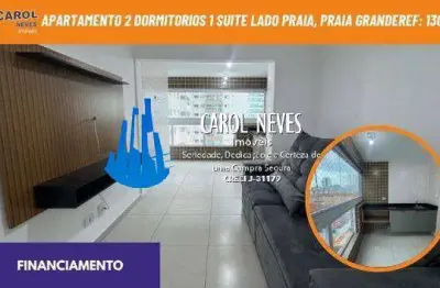 Apartamento 2 dormitorios 1 suite lado praia financiamento praia grande