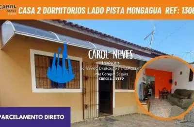 Casa 2 dormitorios lado pista parcelamento direto mongagua