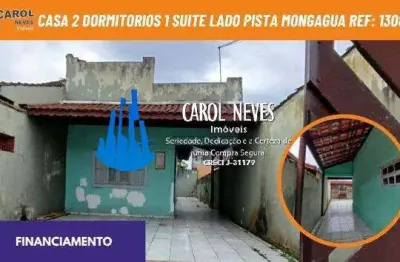 Casa 2 dormitorios 1 suite lado pista financiamento mongagua