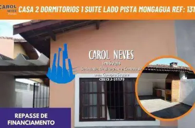 Casa 2 dormitorios 1 suite lado pista repasse de financiamento mongagua