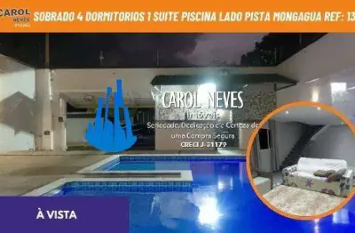 Sobrado 4 dormitorios 1 suite piscina lado pista a vista mongagua